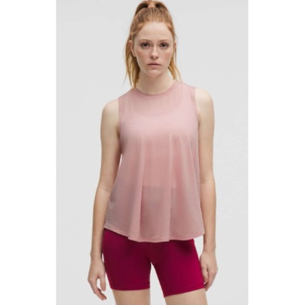 Lululemon Lightweight Split-Back Training Tank Top Womens M Pink Yoga Gym Shirt